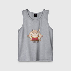 Майка детская хлопок Толстый Кот Сумо, цвет: меланж