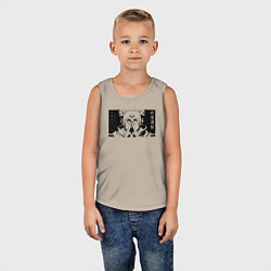 Майка детская хлопок Магическая битва Сукуна, цвет: миндальный — фото 2