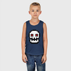 Майка детская хлопок Skull Geometry Dash, цвет: тёмно-синий — фото 2