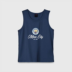 Майка детская хлопок MAN CITY EST 1894, цвет: тёмно-синий