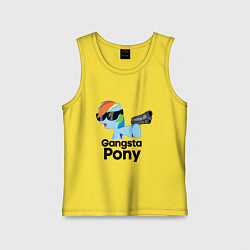 Майка детская хлопок Gangsta pony, цвет: желтый