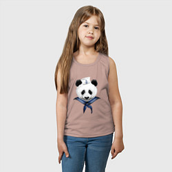 Майка детская хлопок Captain Panda, цвет: пыльно-розовый — фото 2