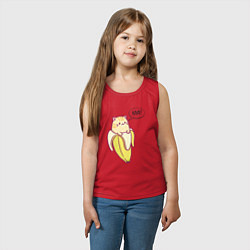 Майка детская хлопок Кот в банане, цвет: красный — фото 2