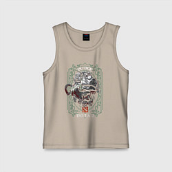 Майка детская хлопок ПУДЖ ДОТА 2 PUDGE DOTA 2, цвет: миндальный