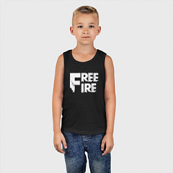 Майка детская хлопок FREEFIRE FF WHITE LOGO Z, цвет: черный — фото 2