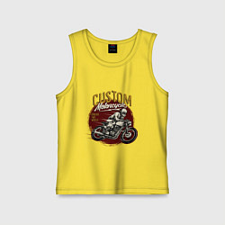 Майка детская хлопок Ретро мотоцикл, цвет: желтый