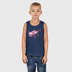 Майка детская хлопок Аксолотль Axolotl, цвет: тёмно-синий — фото 2