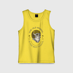 Майка детская хлопок Байкерская школа, цвет: желтый