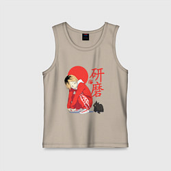 Детская майка Кенма Козуме с котиком Haikyuu