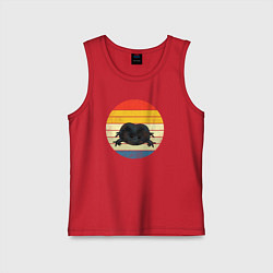 Майка детская хлопок Дождевая лягушка на закате, цвет: красный