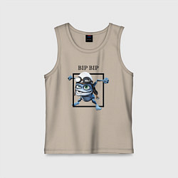 Майка детская хлопок Crazy frog, цвет: миндальный