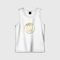 Майка детская хлопок PSG GOLD LOGO ПСЖ ЗОЛОТО, цвет: белый