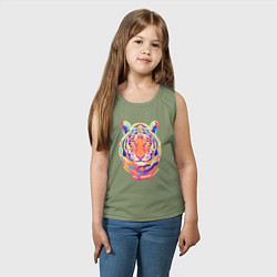 Майка детская хлопок Color Tiger, цвет: авокадо — фото 2