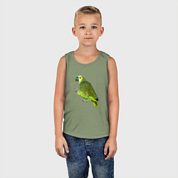 Майка детская хлопок Попугайчик, цвет: авокадо — фото 2