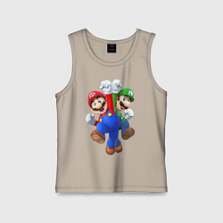 Майка детская хлопок Mario Bros, цвет: миндальный
