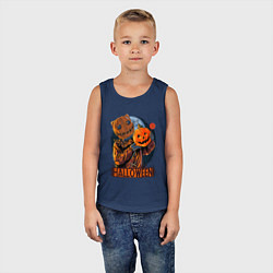 Майка детская хлопок Halloween Scarecrow, цвет: тёмно-синий — фото 2
