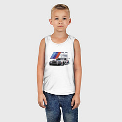 Майка детская хлопок BMW Motorsport Racing Team, цвет: белый — фото 2