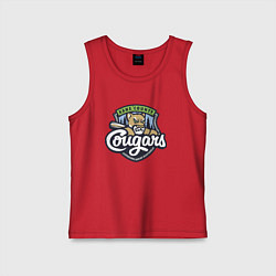 Майка детская хлопок Kane County Cougars - baseball team, цвет: красный