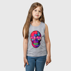 Майка детская хлопок Skull & bicycle, цвет: меланж — фото 2