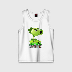 Майка детская хлопок Plants vs Zombies Горохострел, цвет: белый