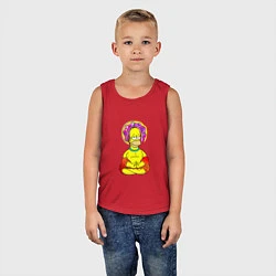 Майка детская хлопок Гомер - бог пончиков, цвет: красный — фото 2
