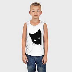 Майка детская хлопок Всё тот же чёрный котяра!, цвет: белый — фото 2