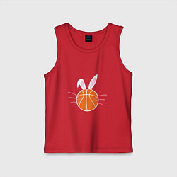 Майка детская хлопок Basketball Bunny, цвет: красный