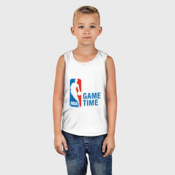 Майка детская хлопок NBA Game Time, цвет: белый — фото 2