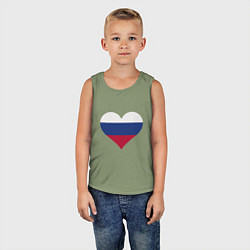 Майка детская хлопок Сердце - Россия, цвет: авокадо — фото 2