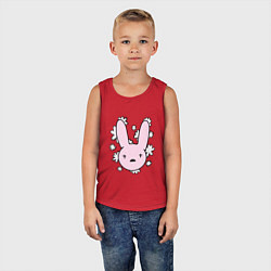 Майка детская хлопок Bad Bunny Floral Bunny, цвет: красный — фото 2