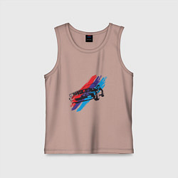 Майка детская хлопок BMW - Style, цвет: пыльно-розовый