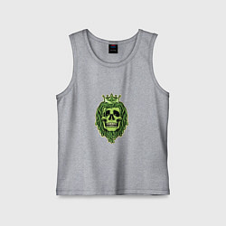 Майка детская хлопок Green Skull, цвет: меланж