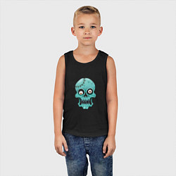 Майка детская хлопок Zombie Skull, цвет: черный — фото 2