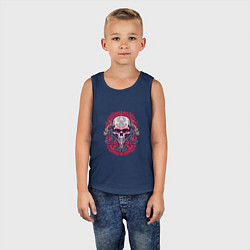 Майка детская хлопок Roses Skull, цвет: тёмно-синий — фото 2