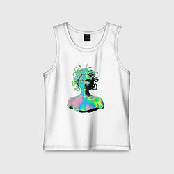 Майка детская хлопок Gorgon Medusa Vaporwave Neon, цвет: белый
