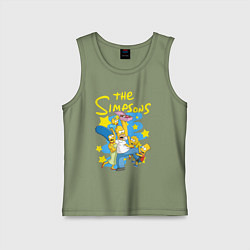 Майка детская хлопок The SimpsonsСемейка Симпсонов, цвет: авокадо
