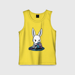 Майка детская хлопок Зайчонок обнял клубки The bunny hugged the balls, цвет: желтый