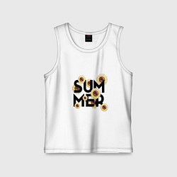 Майка детская хлопок SUMMER в подсолнухах, цвет: белый
