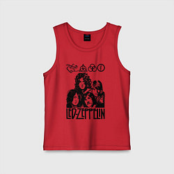 Майка детская хлопок Led Zeppelin Black, цвет: красный