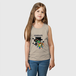 Майка детская хлопок Логотип Майнкрафт, цвет: миндальный — фото 2
