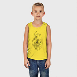 Майка детская хлопок Серфинг - скелет на доске, цвет: желтый — фото 2