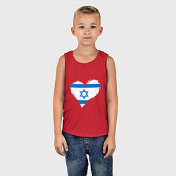 Майка детская хлопок Сердце - Израиль, цвет: красный — фото 2
