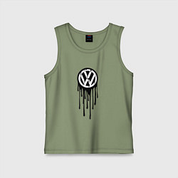 Майка детская хлопок Volkswagen - art logo, цвет: авокадо