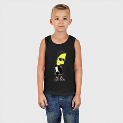 Майка детская хлопок Барт Симпсон в тёмных очках, цвет: черный — фото 2