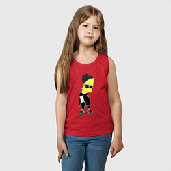 Майка детская хлопок Барт Симпсон в тёмных очках, цвет: красный — фото 2