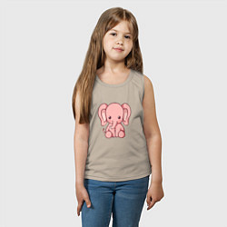 Майка детская хлопок Маленький розовый слоненок, цвет: миндальный — фото 2