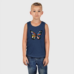 Майка детская хлопок Графичная бабочка, цвет: тёмно-синий — фото 2