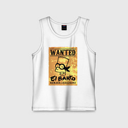 Майка детская хлопок Розыск - Барт Симпсон - вознаграждение гарантирова, цвет: белый