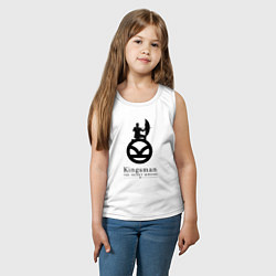 Майка детская хлопок Kingsman Секретная служба - logo, цвет: белый — фото 2