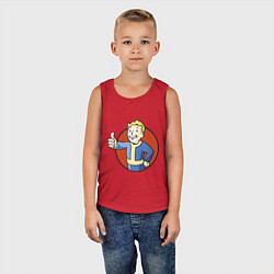 Майка детская хлопок Vault boy like, цвет: красный — фото 2